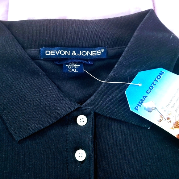 Cisco / Devon & Jones Tops - CISCO Women's Polo Shirt, Black, 100% Pima Cotton 2X / XXL